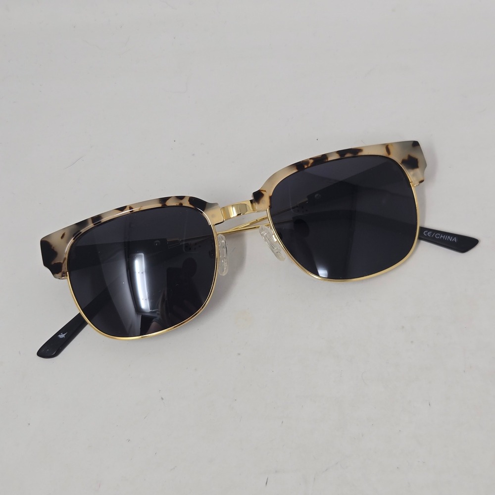 Proof Sawtooth Sunglasses Tortoise Gold Browline Clubmaster Style Women Mens